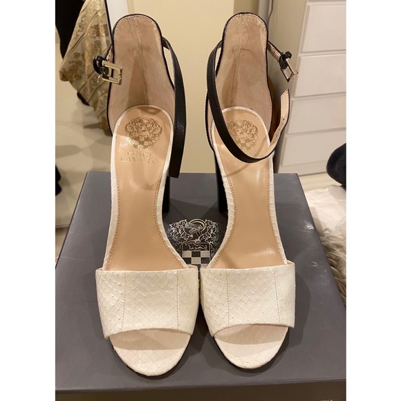 Vince Camuto Black & White Ankle Block Heel - VC Velenza - Picture 6 of 6